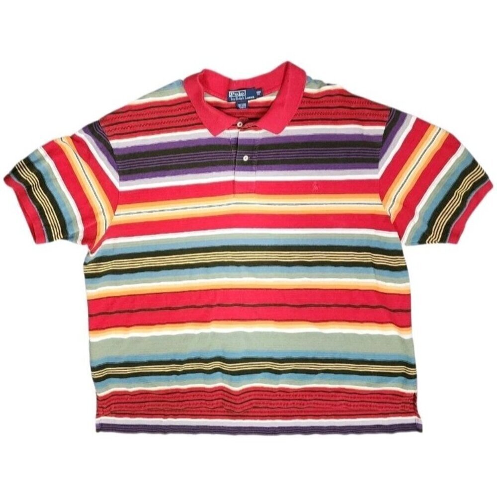 Polo Ralph Lauren Shirt 3XB 3XL Southwest Knit Aztec Navajo Blanket Stripe 90s
